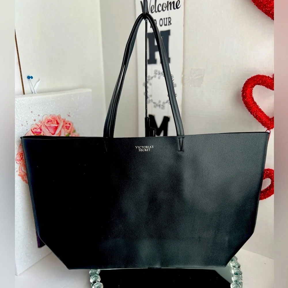 Victoria's Secret Black XL Tote Bag Elegant and Spacious